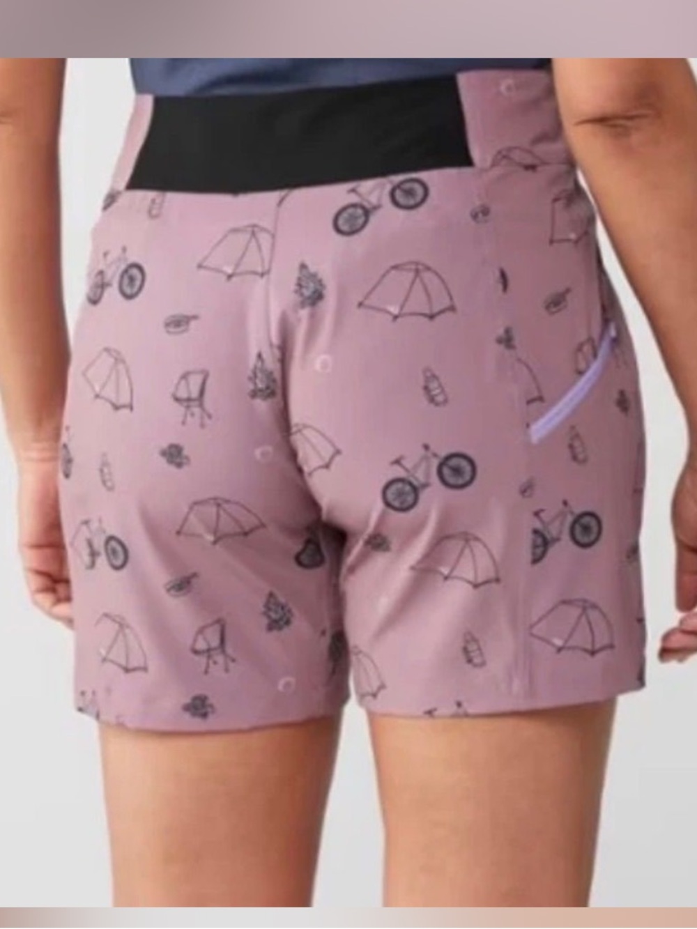 Wild Rye Ruby Mountain Bike Shorts in Camp Mauve Print - Picture 4 of 9